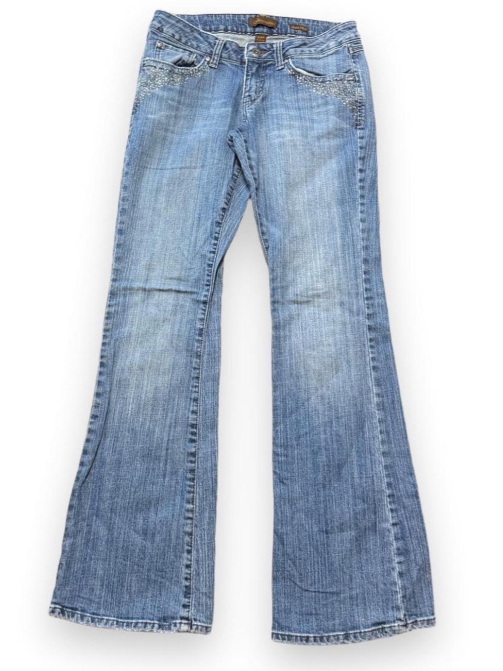 Vintage Y2K Aeropostale Rhinestone Flare Low Rise Jeans, Women's Size 5/6